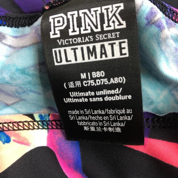 Victoria’s Secret Pink Sports Bra Set of 2 Ultimate Floral Tropical Print Size M - Picture 6 of 10